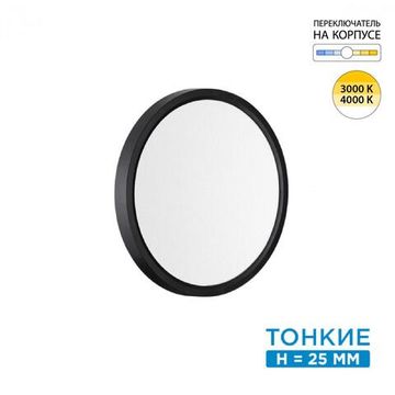 7660/18L MITRA LED SN 087 Светильник пластик/белый/черный LED 18Вт 3000/4000K D230 IP40 ALFA BLACK