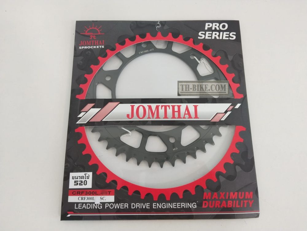 Sprocket driven rear, 40-42-43-45-48-50. JT Pro Series, Model 301 for Honda CRF300 (L-Rally). Light Steel