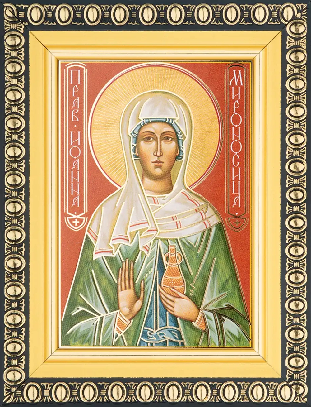 Икона "Иоанна Мироносица" 6х9 в раме 8х11