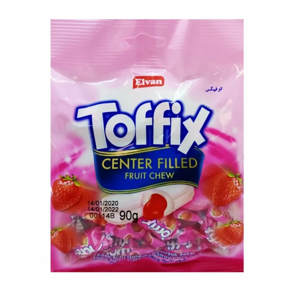 Toffix Strawberry - Конфеты жевательные мягкие с клубничным вкусом 80гр