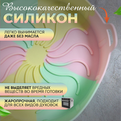Форма для выпечки кексов силиконовая, 19,5*19,5*5см