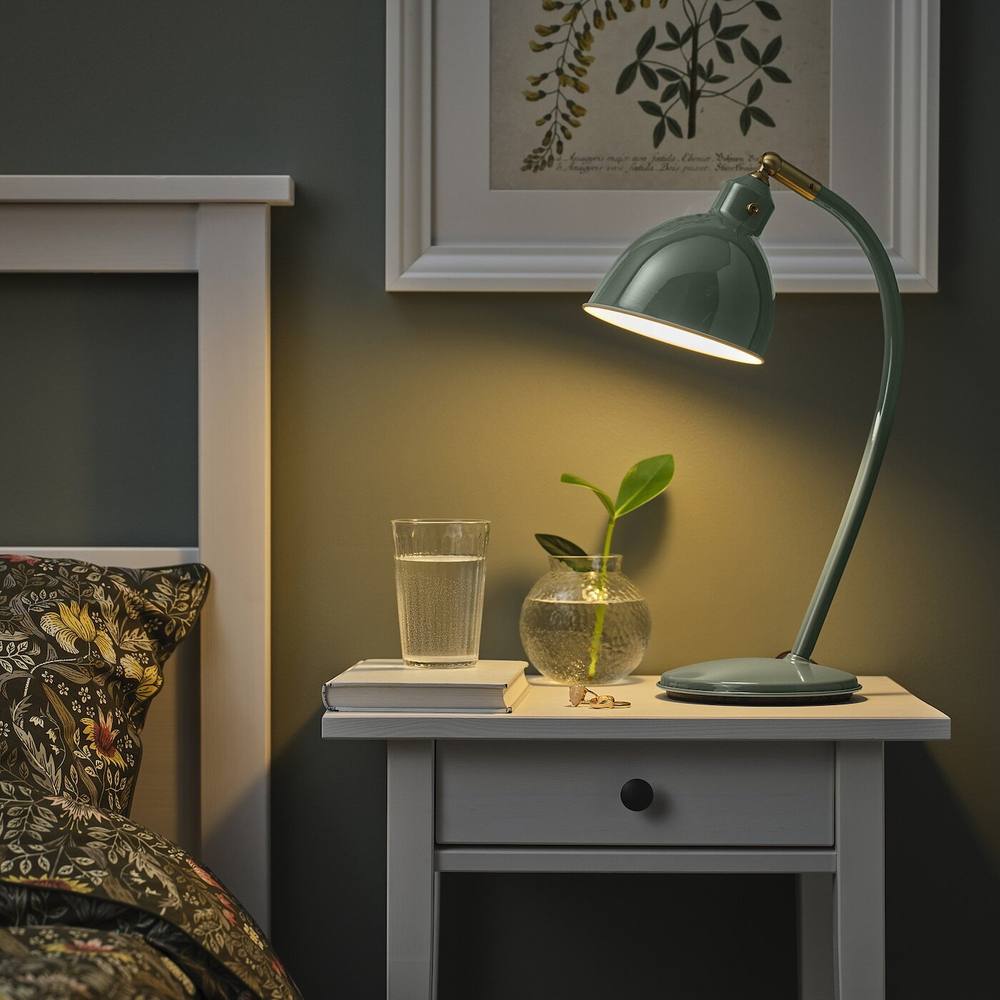 IKEA RÖDFLIK  (ИКЕА РÖДФЛИК)  -  Настольная лампа, серо-зеленая