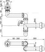 Сифон для мойки AlcaPlast A870P-DN40