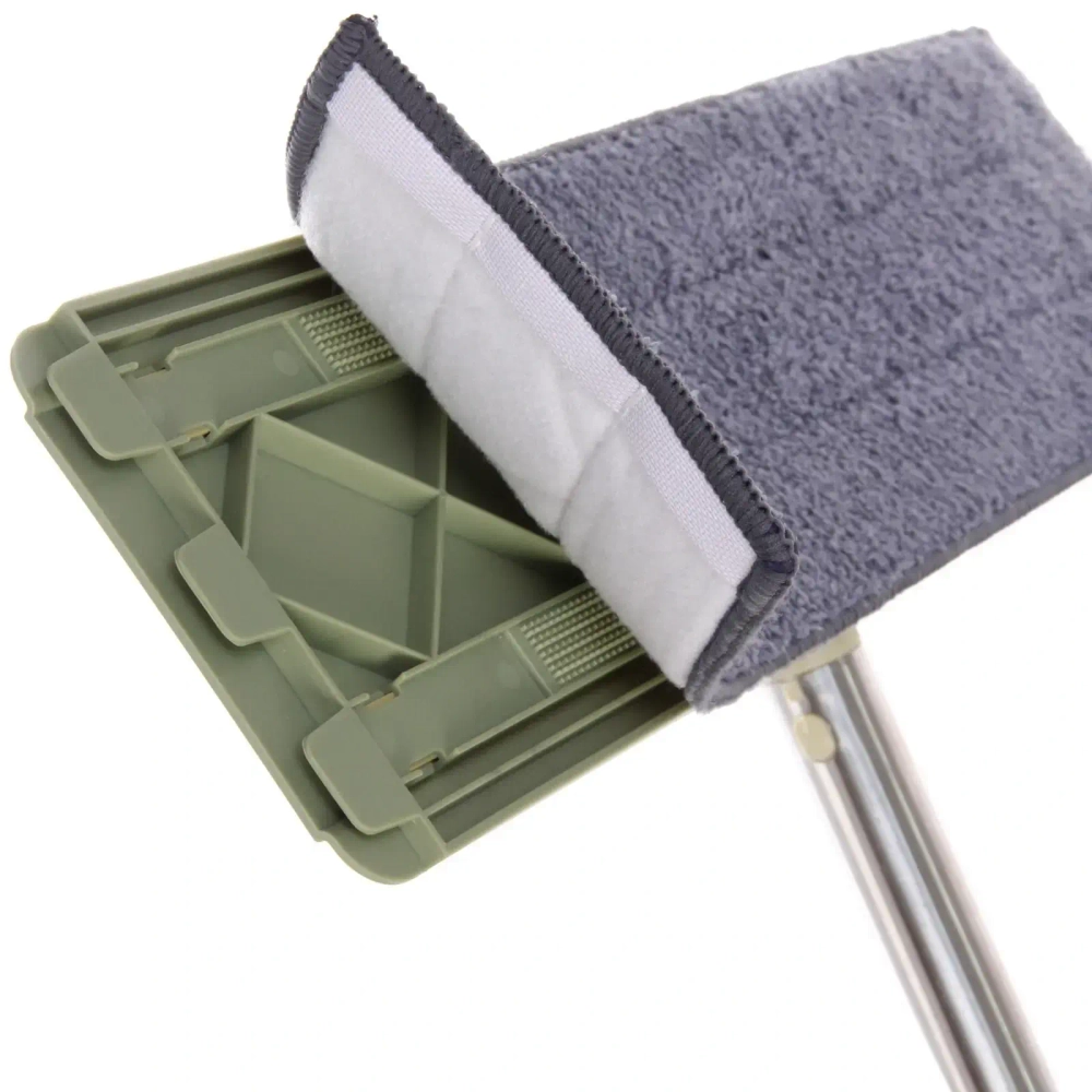 Швабра с насадкой из микрофибры отжимная «Green», в комплекте две насадки 40х12х135