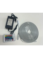 Светодиодная лента - НЕОН 12В 6*12мм RGB с блоком питания и пeльтом 5-метров