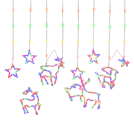 Новогодние гирлянды (Олень и звезды)