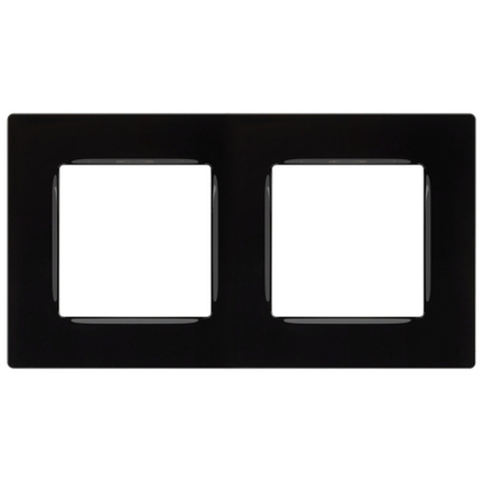Рамка для розеток и выключателей ЭРА Серия 12 12-5202-06 на 2 поста, Классик, чёрный