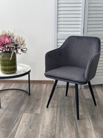 Стул М-City DISAUR Форт (Fort) поворотный на поворотный на 360 градусов, Ns13 Графит, букле, Черный каркас