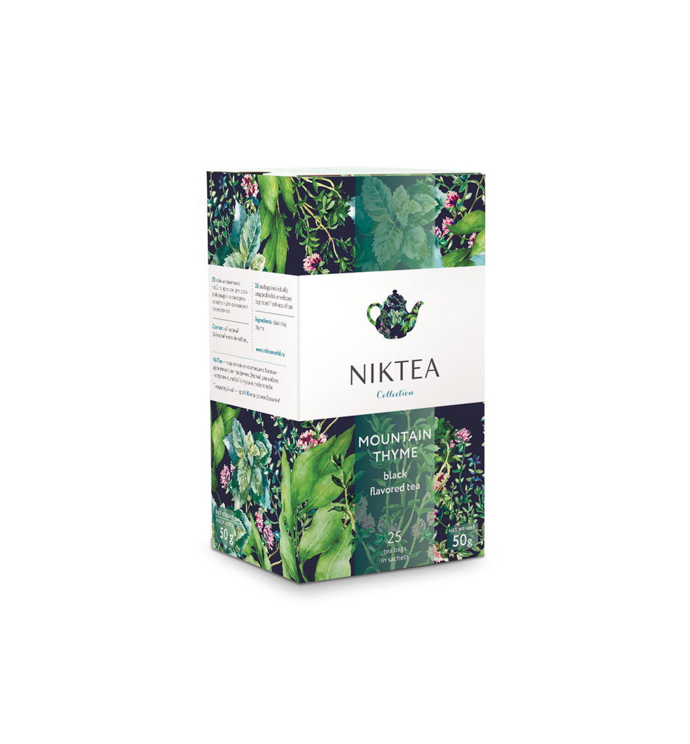 Niktea Mountain Thyme / Горный Чабрец, чай черный в пакетиках, 2 x 25 шт.