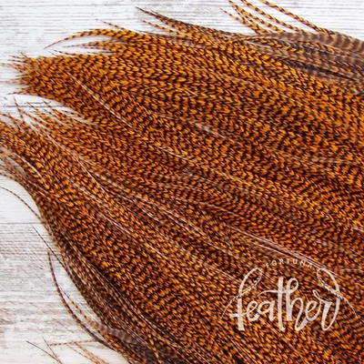 Перо из седла петуха Grizzly Golden Brown