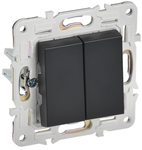 SKANDY Выключатель 2-клавишный 10А SK-V04Bl черный IEK