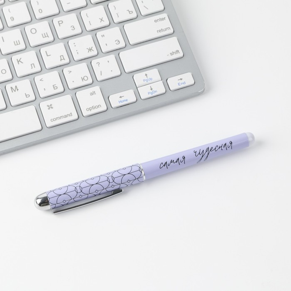 Ручка шариковая, синяя паста, 1.0 мм, пластиковый корпус в открытке «С 8 марта» (7106363)