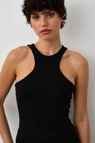 Майка из хлопка черного цвета