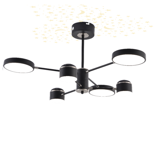 Потолочная светодиодная люстра Mirastyle MH-3288/6 BK+NICKEL