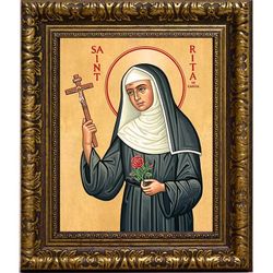 Святая Рита Кашийская. Икона на холсте.