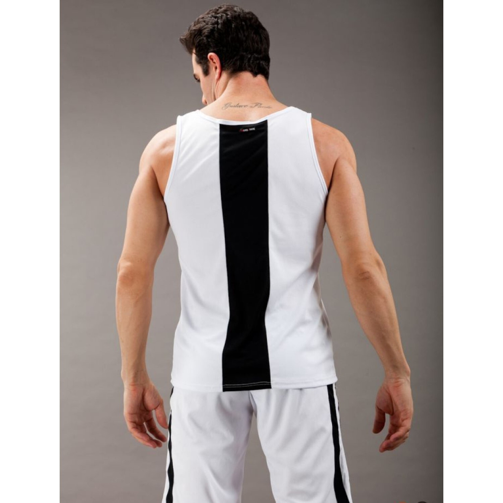 Мужская майка белая с черной полосой сзади WJ 9193-1