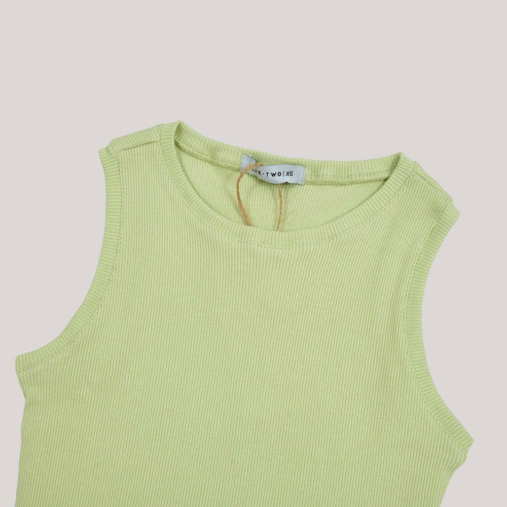 Топ One Two Ribbed White Jade