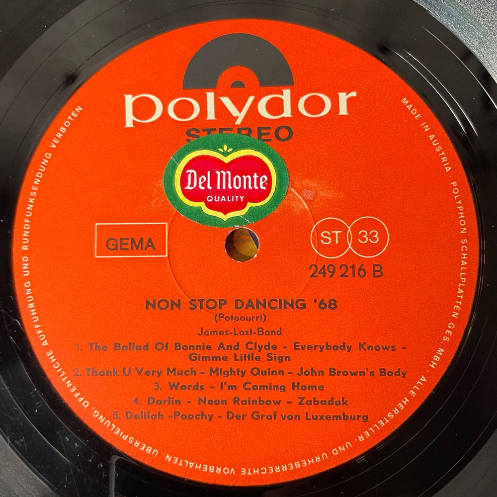 Винтажная виниловая пластинка LP James Last Джеймс Ласт Non Stop Dancing 68 (Германия 1968)