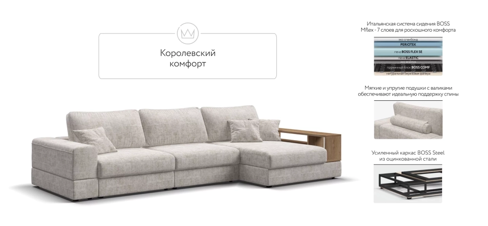 Угловой диван-кровать Босс Модуль XL правый — купить в интернет-магазине мебели