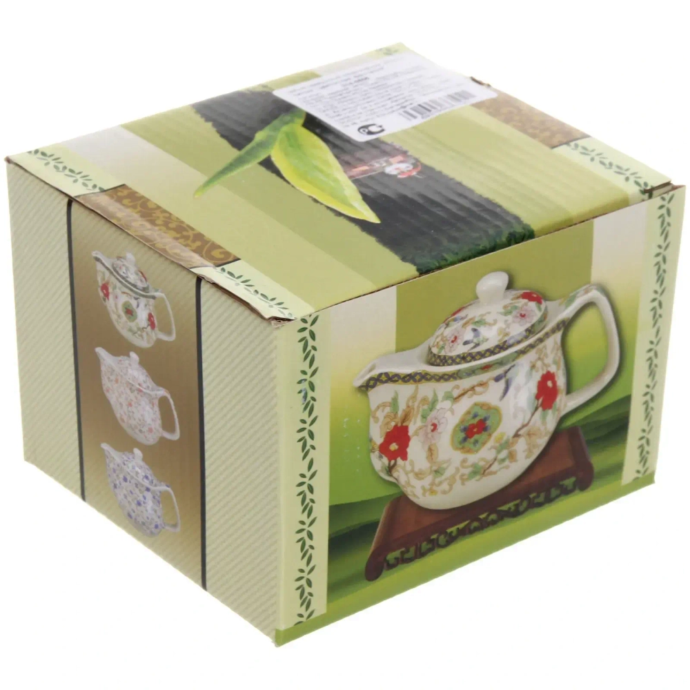 Чайник заварочный керамический 350мл с ситом «Цветочная фантазия»