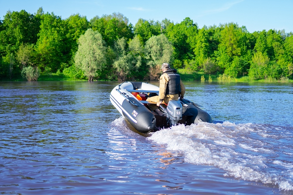 Ривьера-3600 НДНД Компакт серый-черный + BST 55 L (комплект лодка + электромотор)