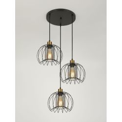 Светильник подвесной (подвес) Rivoli Adelaida 5108-203 3хЕ27 60 Вт лофт-кантри | Rivoli