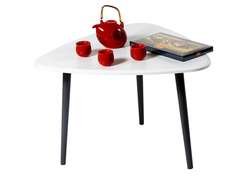 Стол журнальный Квинс белый/серый