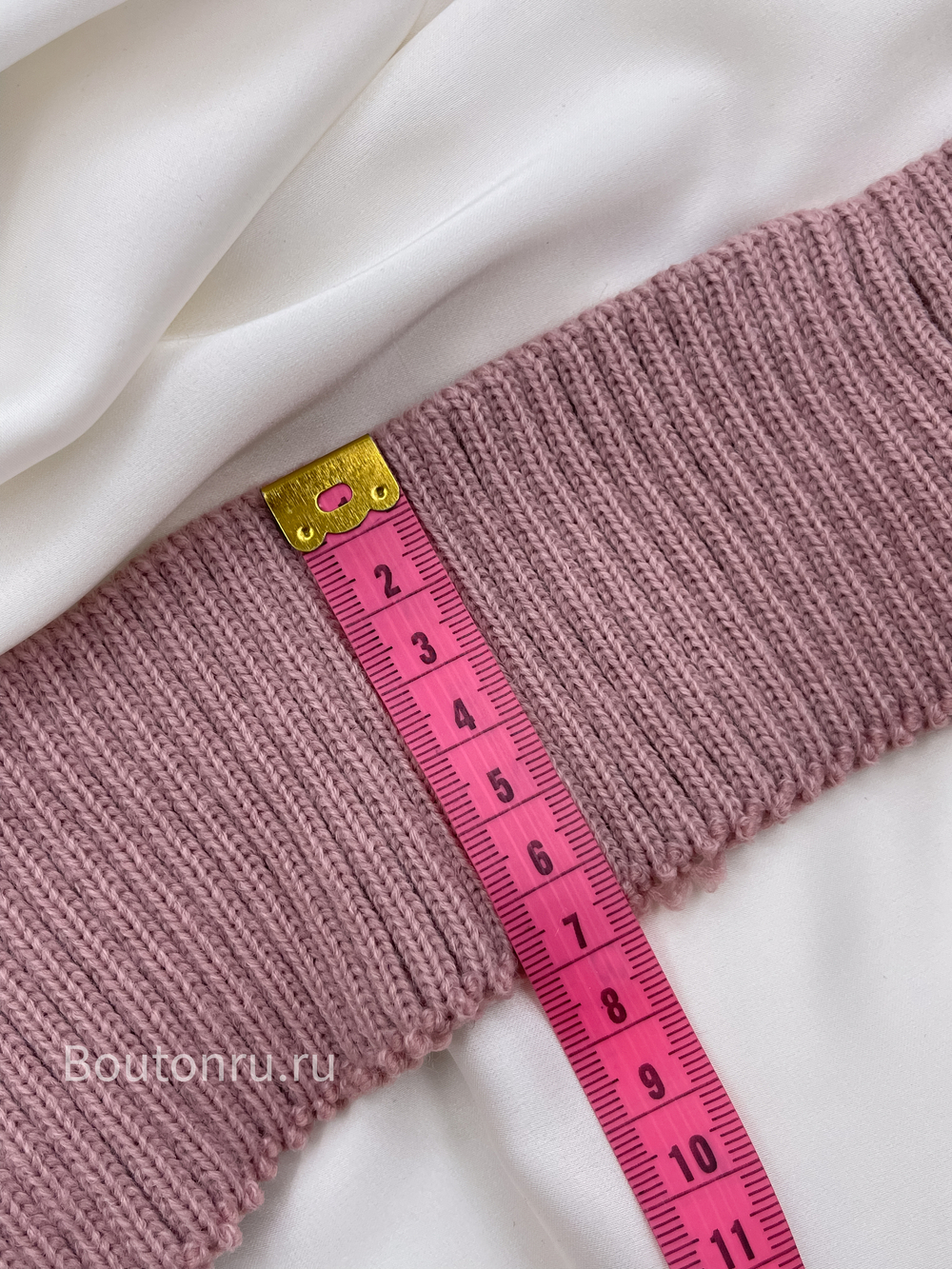 Подвяз вязаный пыльно-розовый 0,6 м, ширина 7см