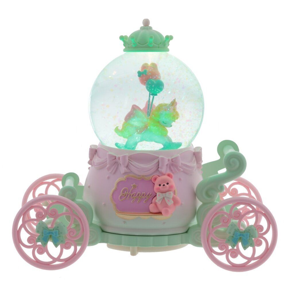 GAEM Фигурка декор " Лошадка" в стекл шаре (муз, подсвет, вьюга, движ, 3xAAA н/п), D10 см, L22 W12 H21 см