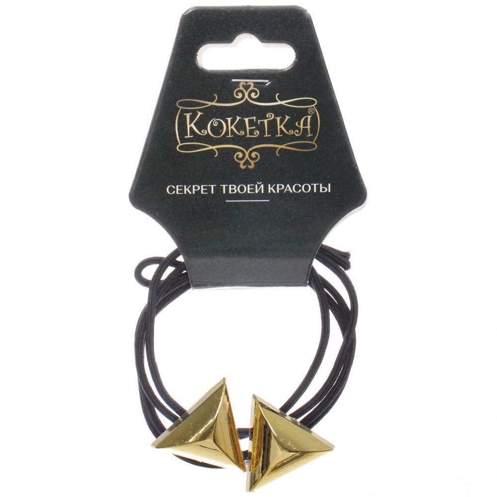 Резинка для волос в наборе 2шт «DesignPRO», цвет черный / золото , 2,5*2,5см