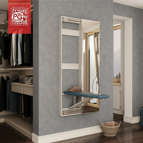 Смарт шкаф многоцелевого назначения белый с зеркалом БТС