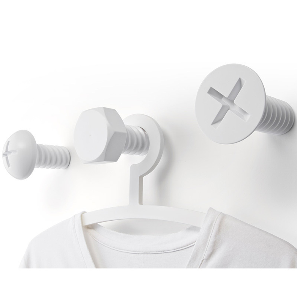 Набор из 3 вешалок Screw  белый