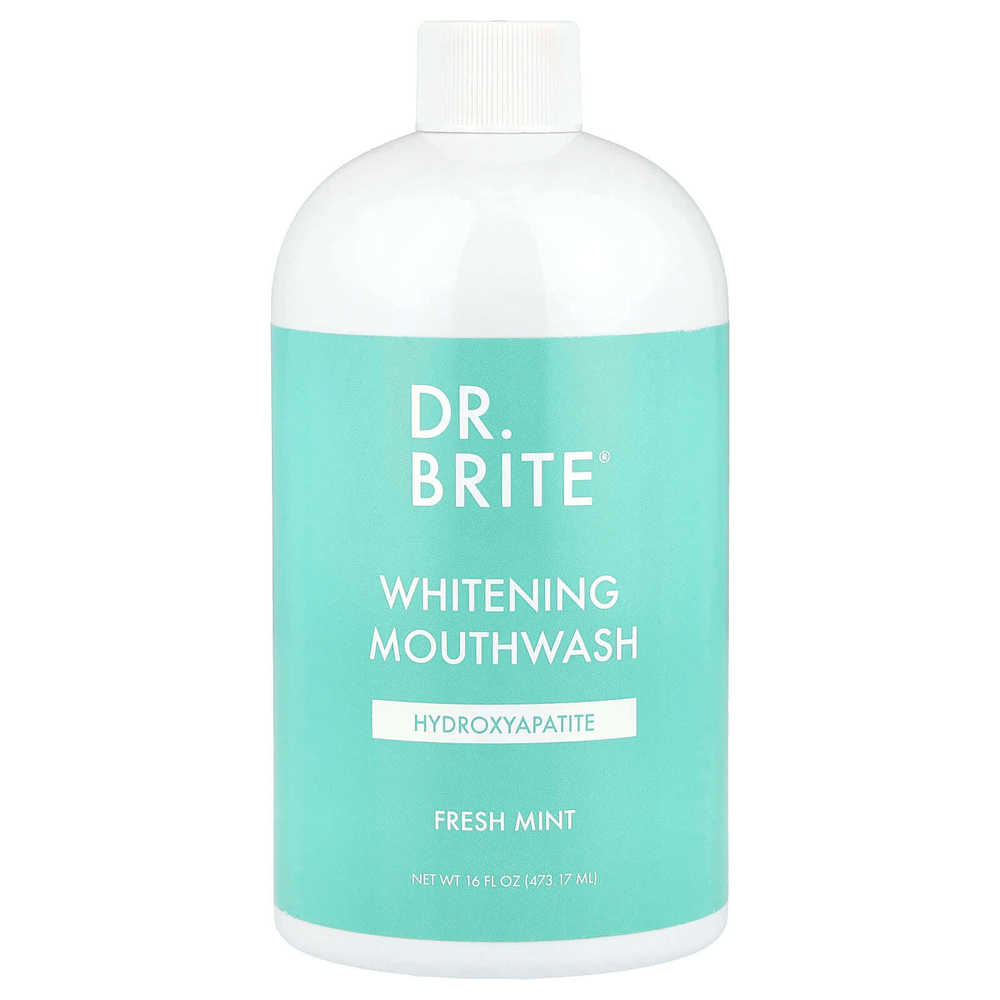 Dr. Brite, Отбеливающая жидкость для полоскания рта, без спирта, мята, 473,17 мл (16 жидк. унц.)