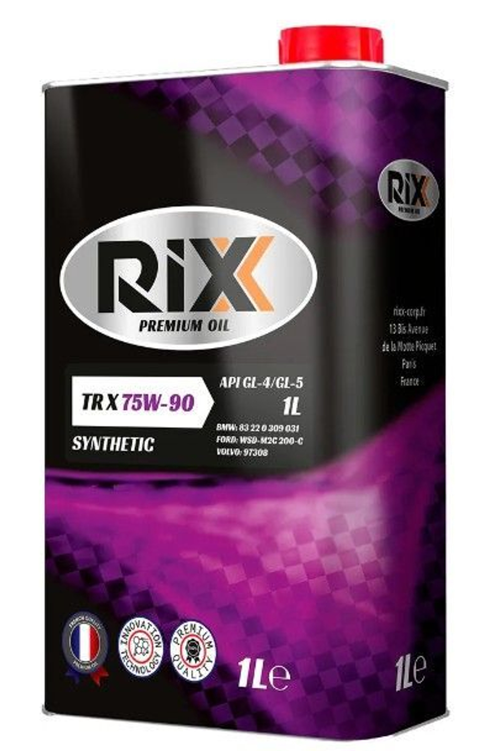 RIXX TR X 75W-90 GL-4/GL-5 (синт) 1л масло трансмиссионное