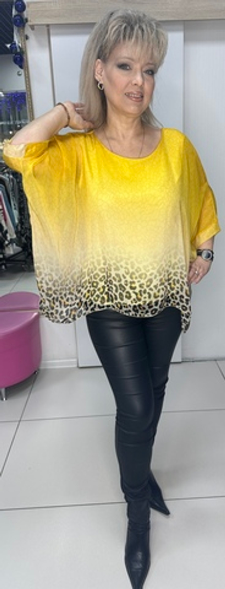 Двойная итальянская туника-пончо с переходом цвета