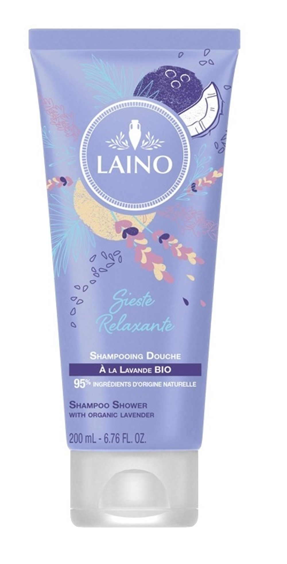 Лено Органический шампунь -гель для душа 3 в 1 Лаванда Shampoo shower with organic lavender 3in1 200 мл