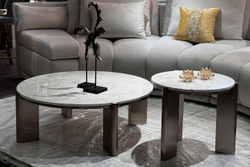 Стол журнальный d57x50см Garda Decor Cass White натуральный белый мрамор