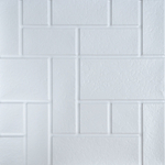 Панель самоклеящаяся 30*30см "Кирпичики", цвет белый (YL-D05)