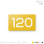 Номер на дверь 120, табличка на дверь для офиса, квартиры, кабинета, аудитории, склада, желтая 120х70 мм, Айдентика Технолоджи