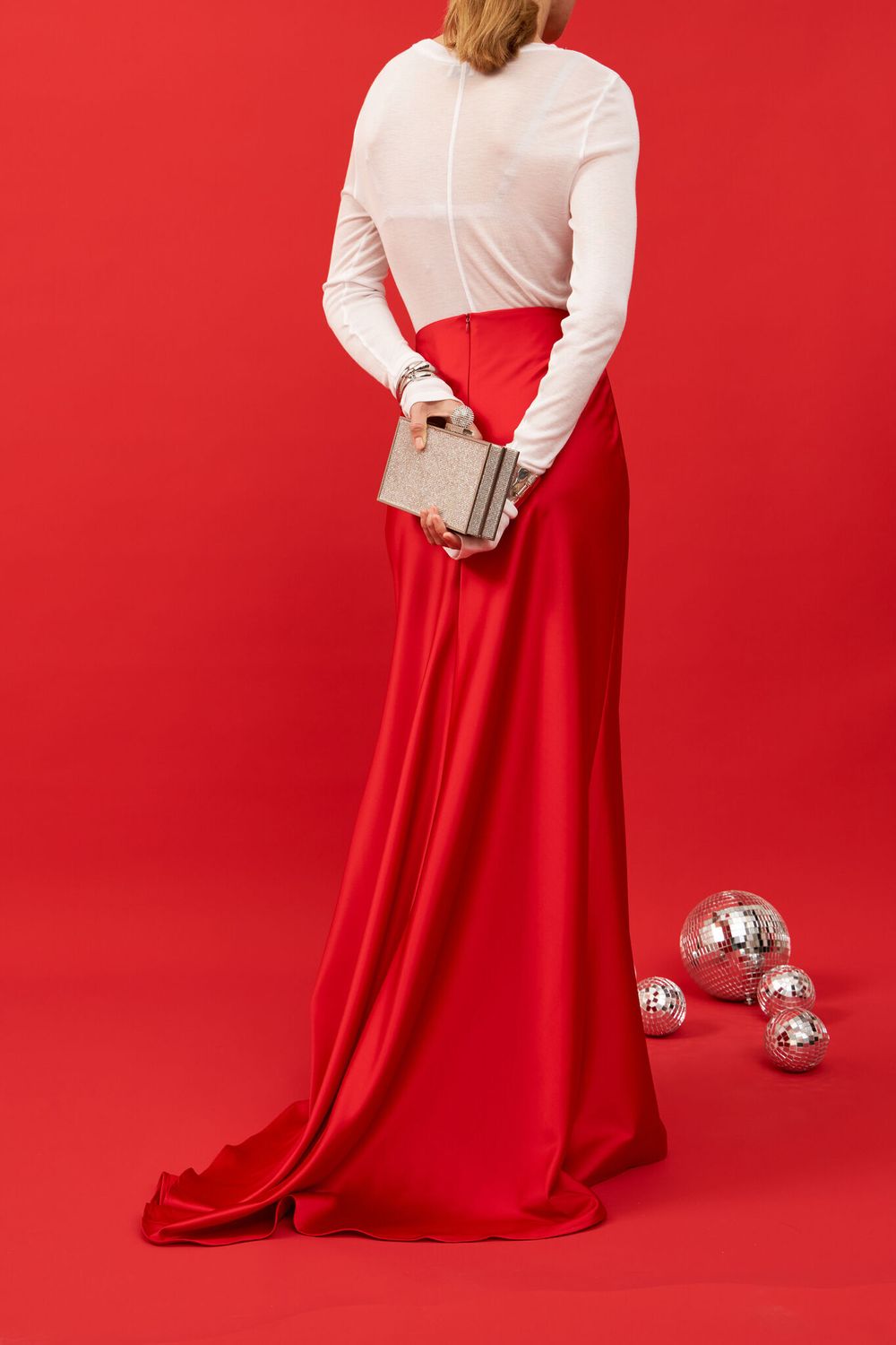 ЮБКА МАКСИ САТИНОВАЯ RED