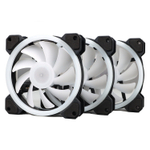 Комплект из 3 вентиляторов TESLA RGB120-LD3, 120мм, 1200rpm, 3-pin+Molex, белый/RGB, 38CFM, 21дБ, антивибропрокладки (TSL-120-LD3)