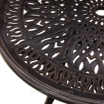 Круглый стол из литого алюминия на 4 персоны, античная бронза