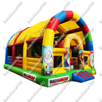 Надувной батут "Страна Сафария" с крышей и высокими горками 12*6*6 м
