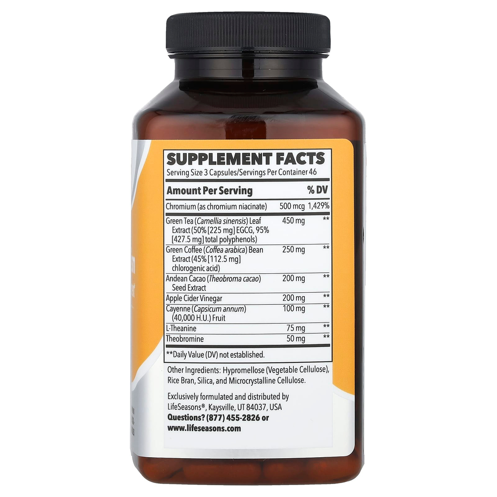 LifeSeasons, Therapeutics, добавка для поддержки обмена веществ и коррекции веса, 140 растительных капсул
