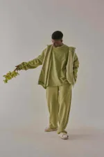 Лонгслив One Two Logo шалфей