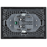 FORTE&PIANO Розетка 2-местная с заземлением с защитными шторками безвинтовое крепление 16А FP623M металл шампань IEK