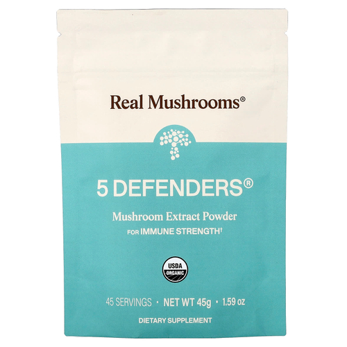 Real Mushrooms, 5 Defenders®, экстракт грибов в порошке, 45 г (1,59 унции)