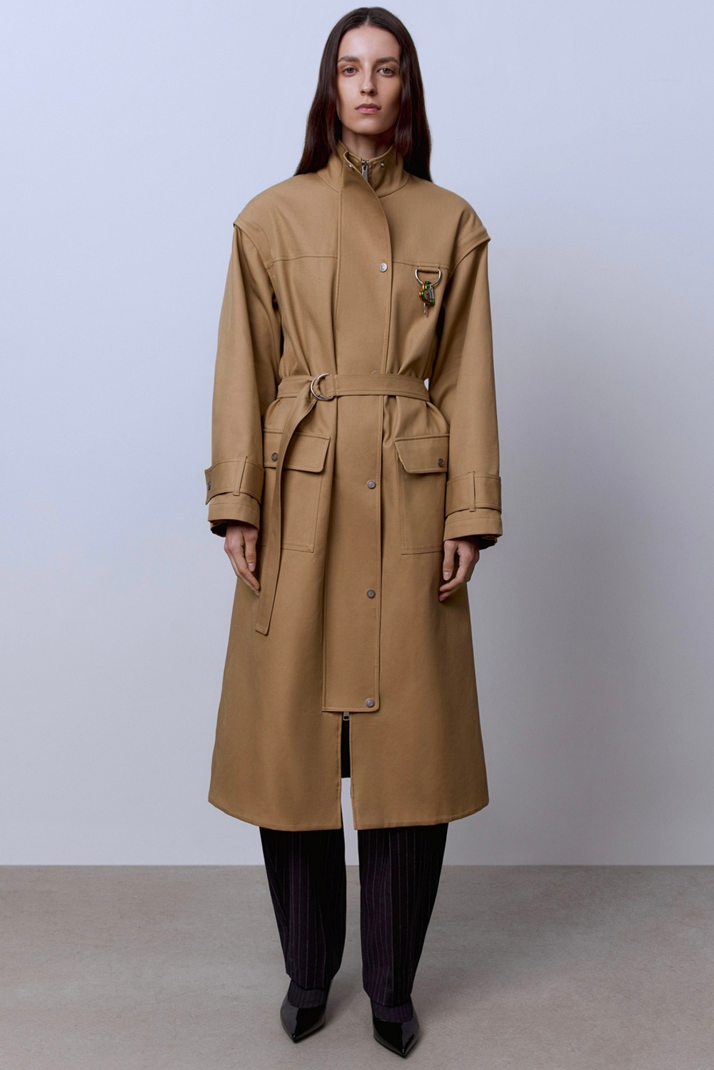 Пальто лёгкое из габардина на фланели