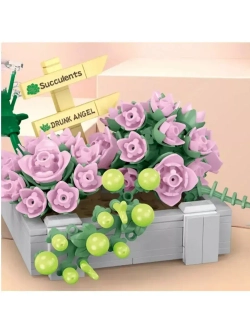 Конструктор Цветы суккуленты в горшке 271 деталь