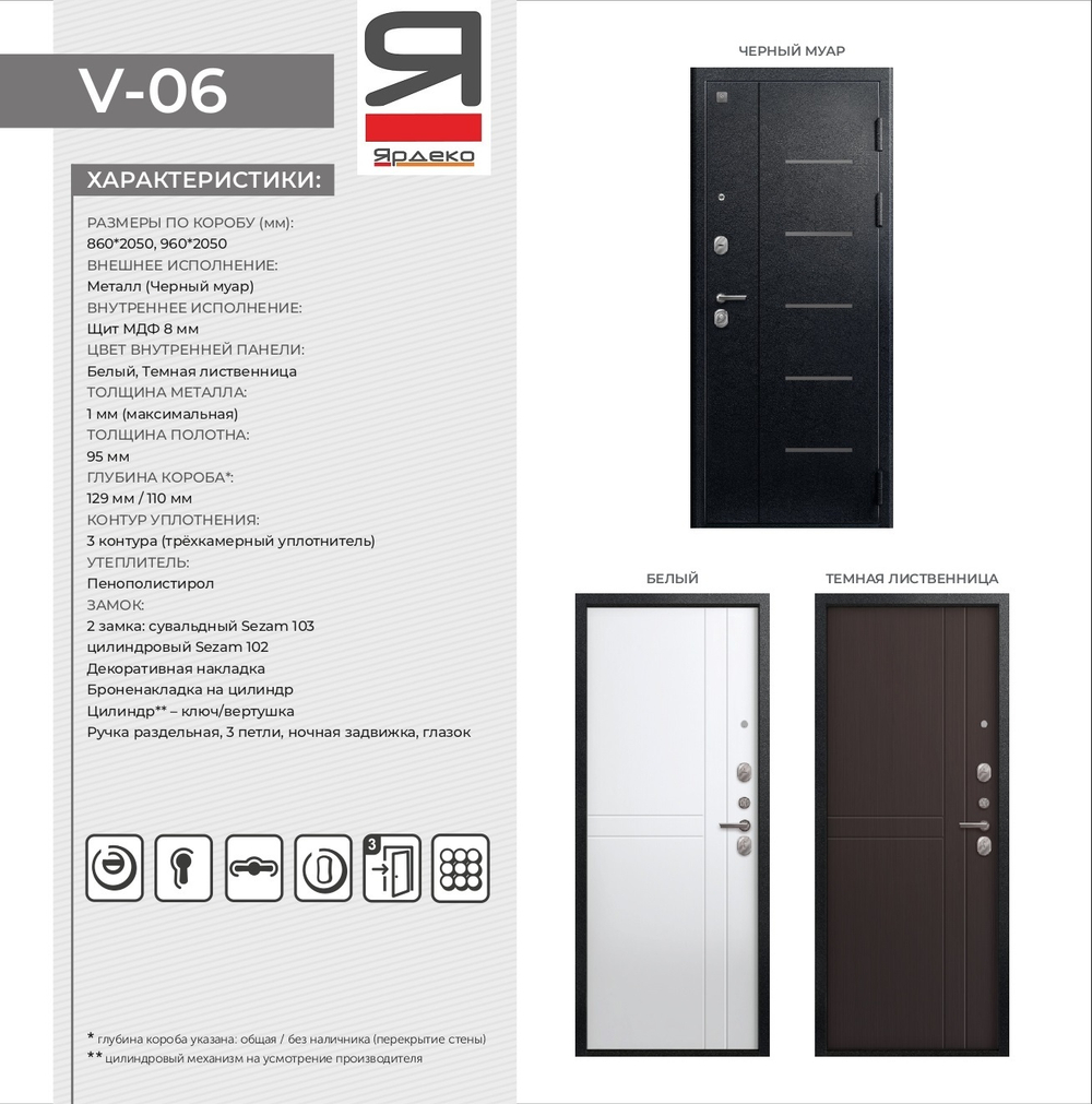 Описание и характеристики двери Сезам V-06 модель 2025
